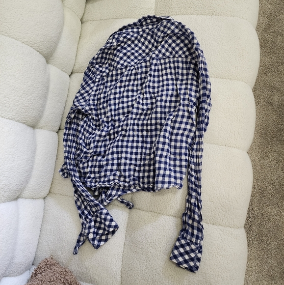 Rails Val Blue Gingham Tie Hem Top 🌱 - Picture 3 of 4